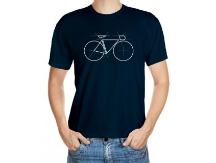T-shirt with geometric wheel - white print