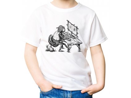T-shirt with Acorn elf on the computer