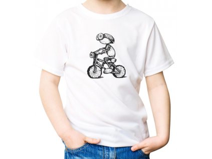 Tričko s kresleným dubánkem - cyklistou - motiv 064