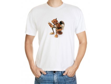 T-shirt with Acorn elf resting on the toilet - motif 098