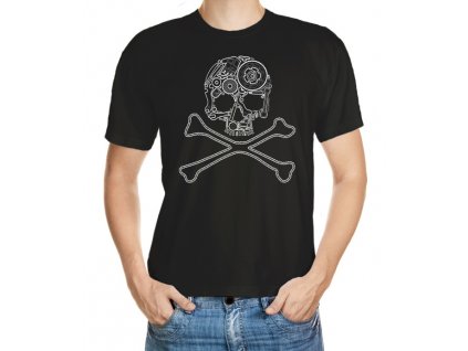 T-shirt for cyclists - road pirate (white print) - motif 012