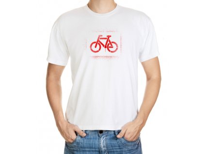 T-shirt with graffitti bicycle (red print) - motif 003