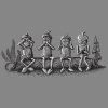 The Four Acorn elves - a parody of the Three Wise Monkeys - motif 074