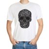 T-shirt with black flower skull - motif 049