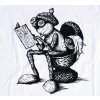 T-shirt with illustration of an Acorn elf on the toilet - motif 065