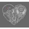 Bike Heart (white version) - motif 008