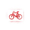 T-shirt with graffitti bicycle (red print) - motif 003