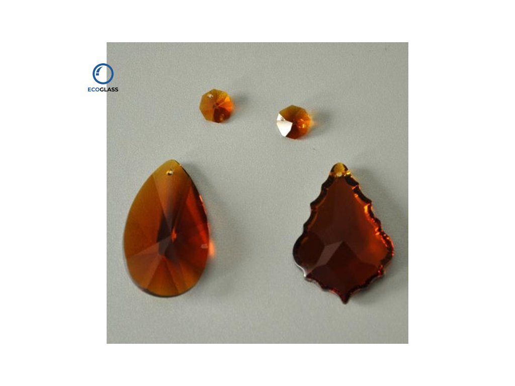 Crystal glass Topaz trimmings - Octagon 14mm