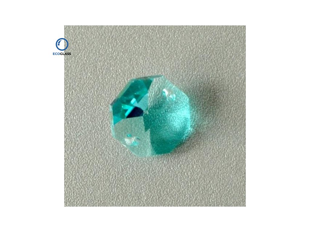 Crystal glass Turquoise trimmings - Octagon 14mm