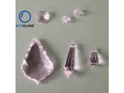 Crystal glass Rosaline trimmings - Drop 38mm