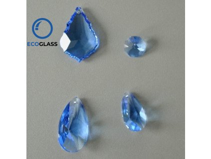 Crystal glass Sapphire trimmings - Pendeloque 38mm