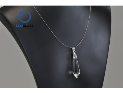 Crystal Glass drop on metal cable