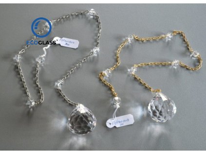 Závěs s koulí 40 mm a perličkami, délka 60cm