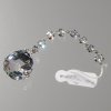 Crystal glass hanger with 30 mm ball and beads, length 14 cm