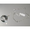 Crystal glass hanger with ball 50 mm and beads, length 55 cm
