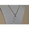 Crystal Glass drop 38 mm on metal chain
