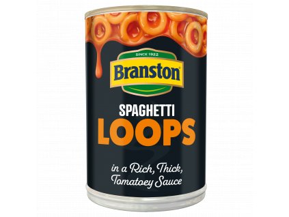 5000232904911 T1 Branston 395g Spaghetti Loops Rich Thick Tomatoey Sauce Labelled Can