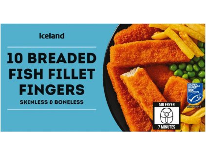 iceland 10 breaded fillet fish fingers 250g 95444
