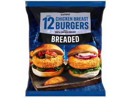 Iceland 12 Pack Breaded Chicken Breast Burgers 660g