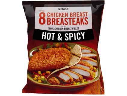 Iceland 8 Hot & Spicy Chicken Breast Breasteaks 680g
