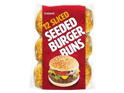 111059 iceland 12 sliced seeded burger buns 57971