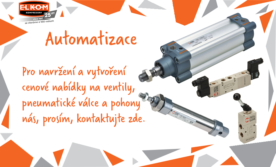 Automatizace - pneumatické válce, ventily a pneumatické pohony