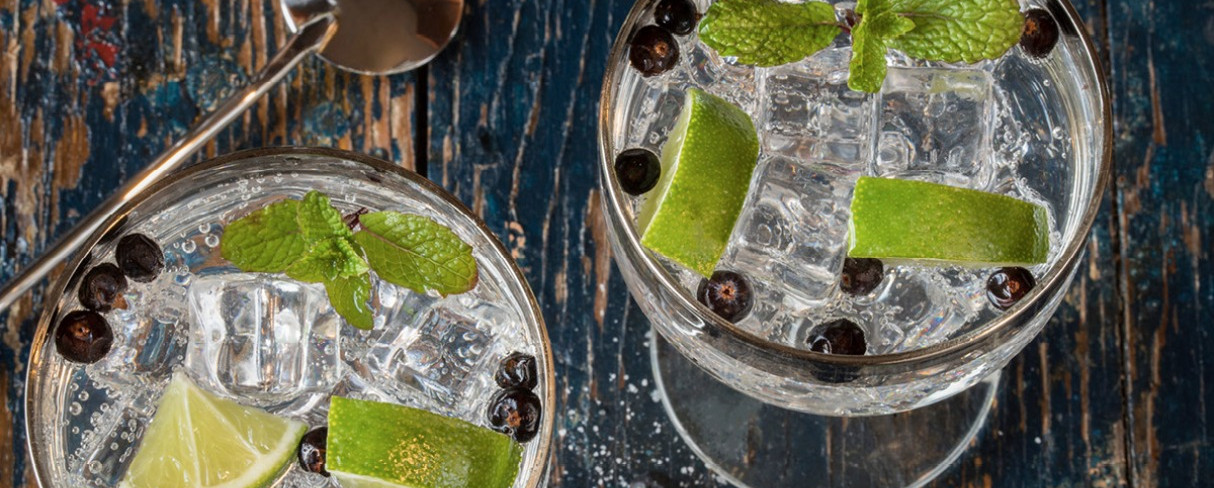 Gin and tonic glasses