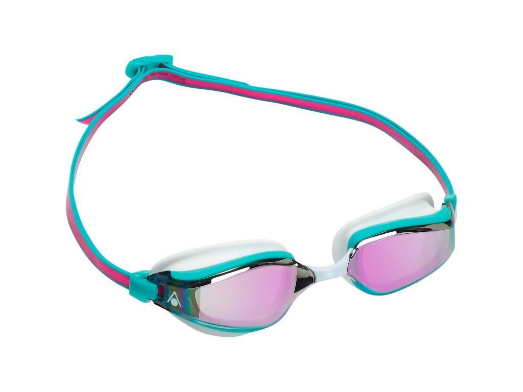 aqua sphere fastlane swimming goggles titanium mirror pink l pink turquoise 1 971319