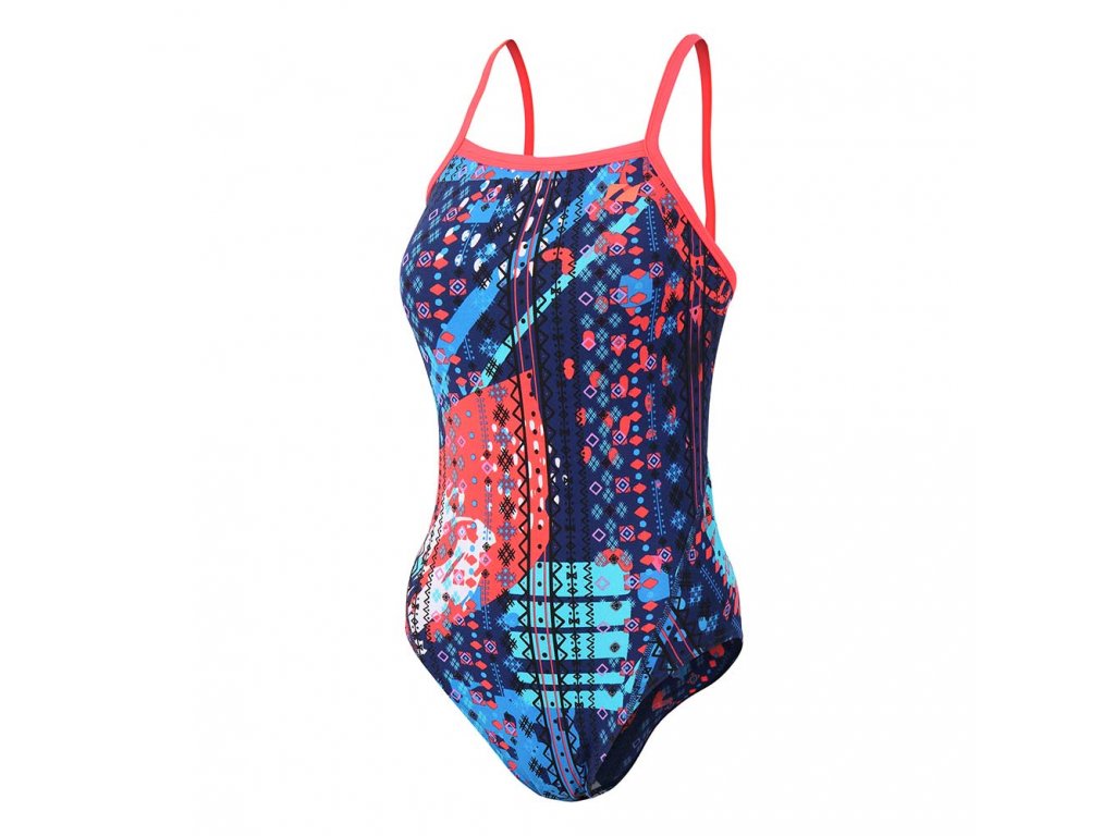 womens strap back swim costume navy and red front 1500x 2