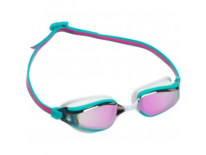 aqua sphere fastlane swimming goggles titanium mirror pink l pink turquoise 1 971319