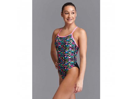 Dívčí plavky Funkita Single Strap Alien Code Swimsuit