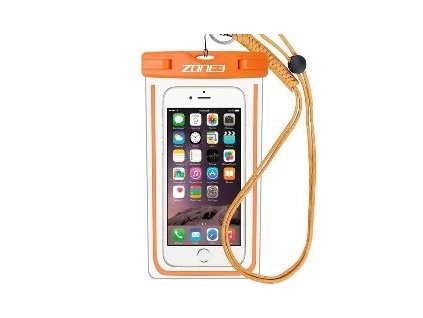 Zone 3 WATERPROOF PHONE POUCH - Clear/Orange - OS