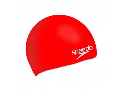 speedo plain moulded silicone cap junior red p26295 200873 image