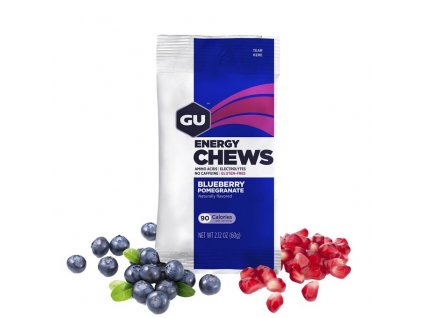 GU Energy Chews 60 g Blueberry Pomegranate 1 SÁČEK (balení 12ks) A