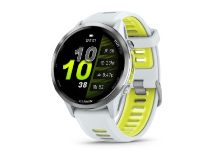 Garmin  Forerunner 970, Titanová luneta, pouzdro Whitestone a poloprůhledný řemínek Whitestone/Amp Yellow