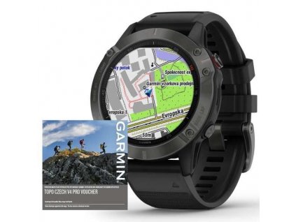 Garmin fenix6 PRO Sapphire, Gray/Black Band (MAP/Music)