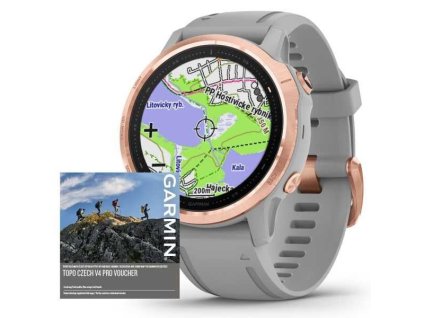 Garmin fenix6S PRO Sapphire, RoseGold/Gray Band (MAP/Music)