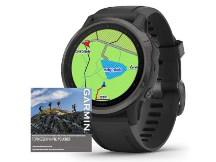 Garmin fenix6S PRO Sapphire, Gray/Black Band (MAP/Music)