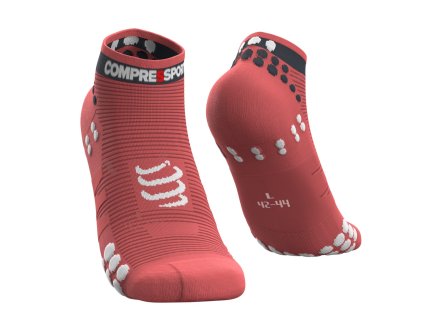 Compressport Pro Racing Socks v3.0 běžecké nízké ponožky s kompresí Coral (Velikost T4)