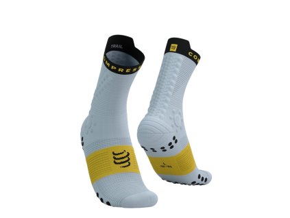 Pro Racing Socks v4.0 Trail Grey Dawn/Ceylon Yellow (Velikost T1)
