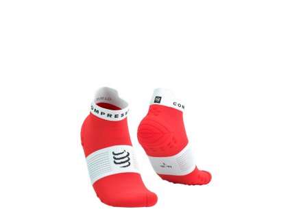 Pro Racing Socks v4.0 Run Low Fluo Red/White (Velikost T1)