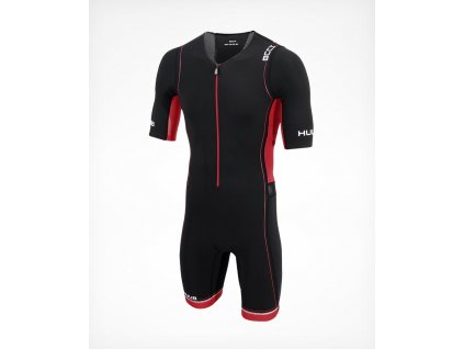 Men s CORE Long Course Tri Suit Black Red Front 45 900x