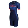 Zone 3 Women's Activate Plus Short Sleeve Trisuit - REVOLUTION - NAVY/CORAL