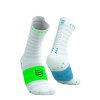 Pro Racing Socks v4.0 Ultralight Run High White/Norse Blue/Neon Green (Velikost T2)