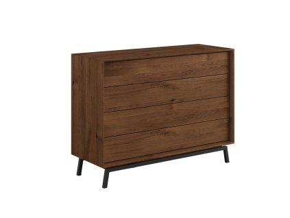 Komoda 4x zásuvka Modern Loft, dub, Tabák, rozměr 121x90x45cm