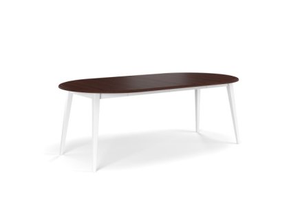 Rozkládací kulatý stůl bílý+ořech 110+2x50 cm Belluno Elegante