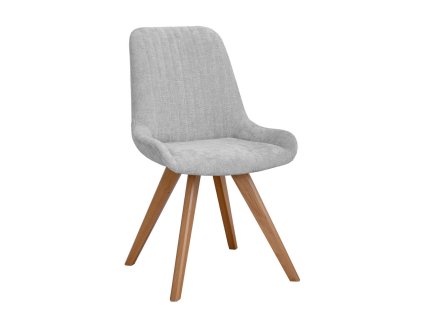 Šedá čalouněná židle s dřevěnými nohami R5 Bari
