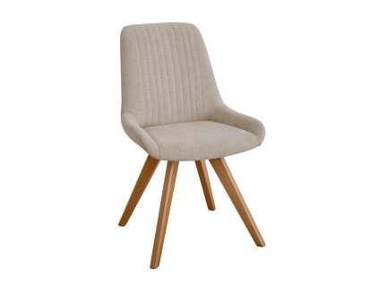Béžová čalouněná židle s dřevěnými nohami R25 Bari