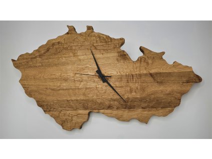Hodiny dřevěné nástěnné HT 9947DB - Česká republika 60x34cm