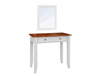 Toaletní stolek Belluno Elegante, bílá, medový dub, masiv, rozměr 85x93x45cm